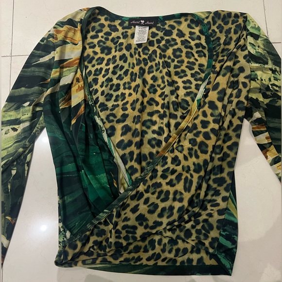 Green Animal Print Top - Picture 3 of 4